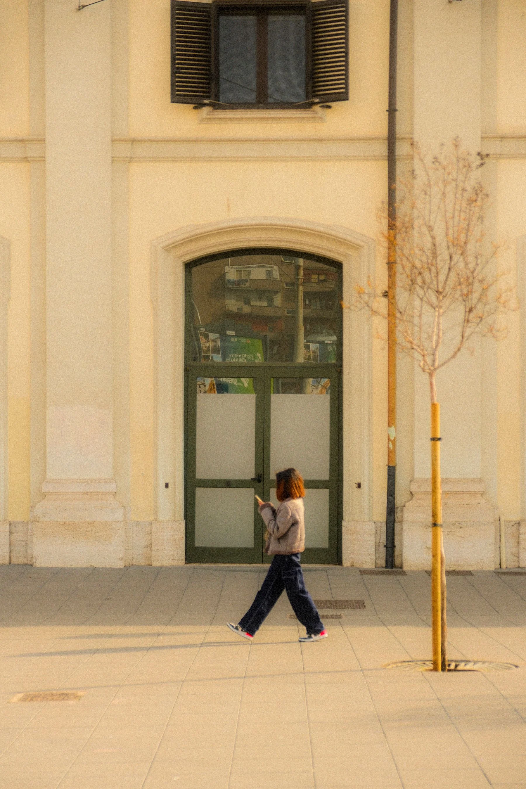 Editorial photograph of people encountering architecture in the real world.